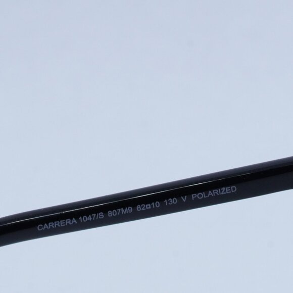 CARRERA 1047/S 0807 M9 Sunglasses Black Aviator Frame, Grey Polarized Lenses - Picture 7 of 10